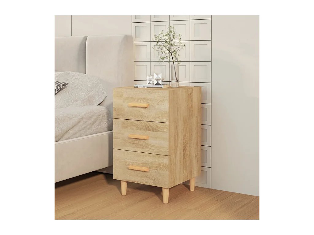 Comodino in rovere Sonoma 40x40x66 cm in legno ingegnerizzato