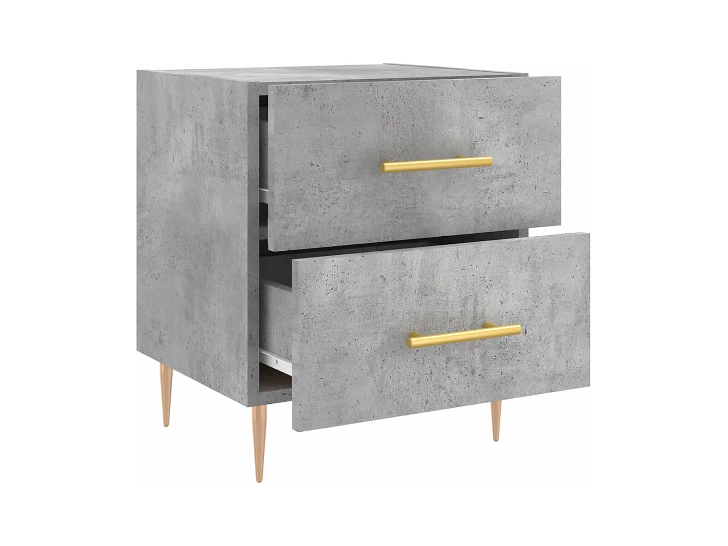 Comodino grigio cemento 40x35x47,5 cm in legno ingegnerizzato