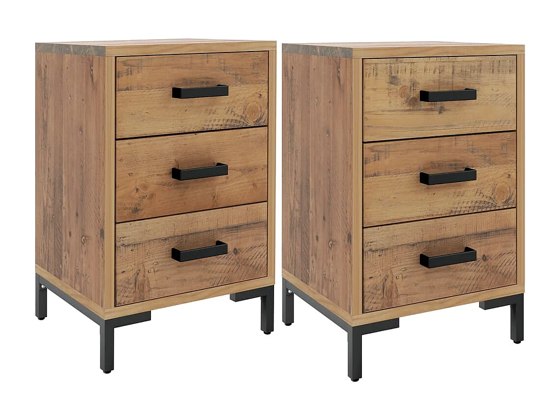 Tables de chevet 2 pcs 40x30x55 cm Bois de pin massif