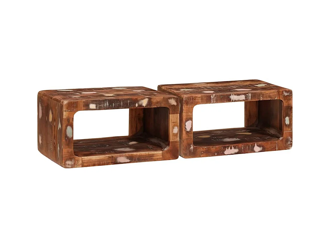 Comodini 45 x 30 x 24 cm in legno massello di recupero
