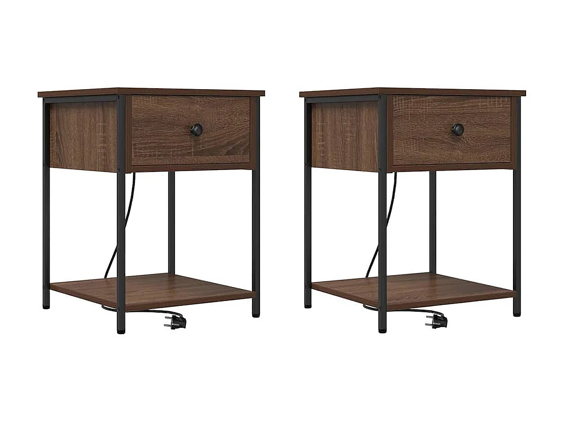 Cabinet de chevet 2 pcs Chêne marron 42 x 41 x 56 cm
