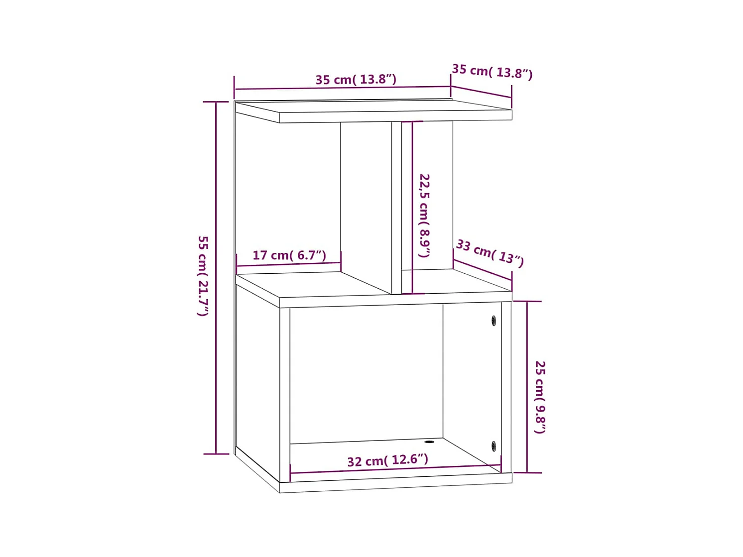 Comodini 2 pezzi Rovere marrone 35x35x55cm Legno ingegnerizzato