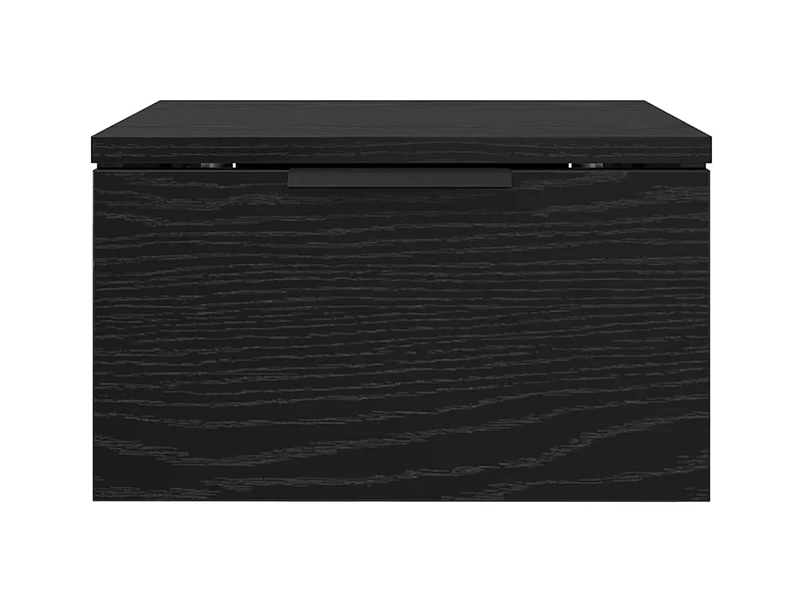 Comodino in rovere nero 34 x 30 x 20 cm in legno ingegnerizzato