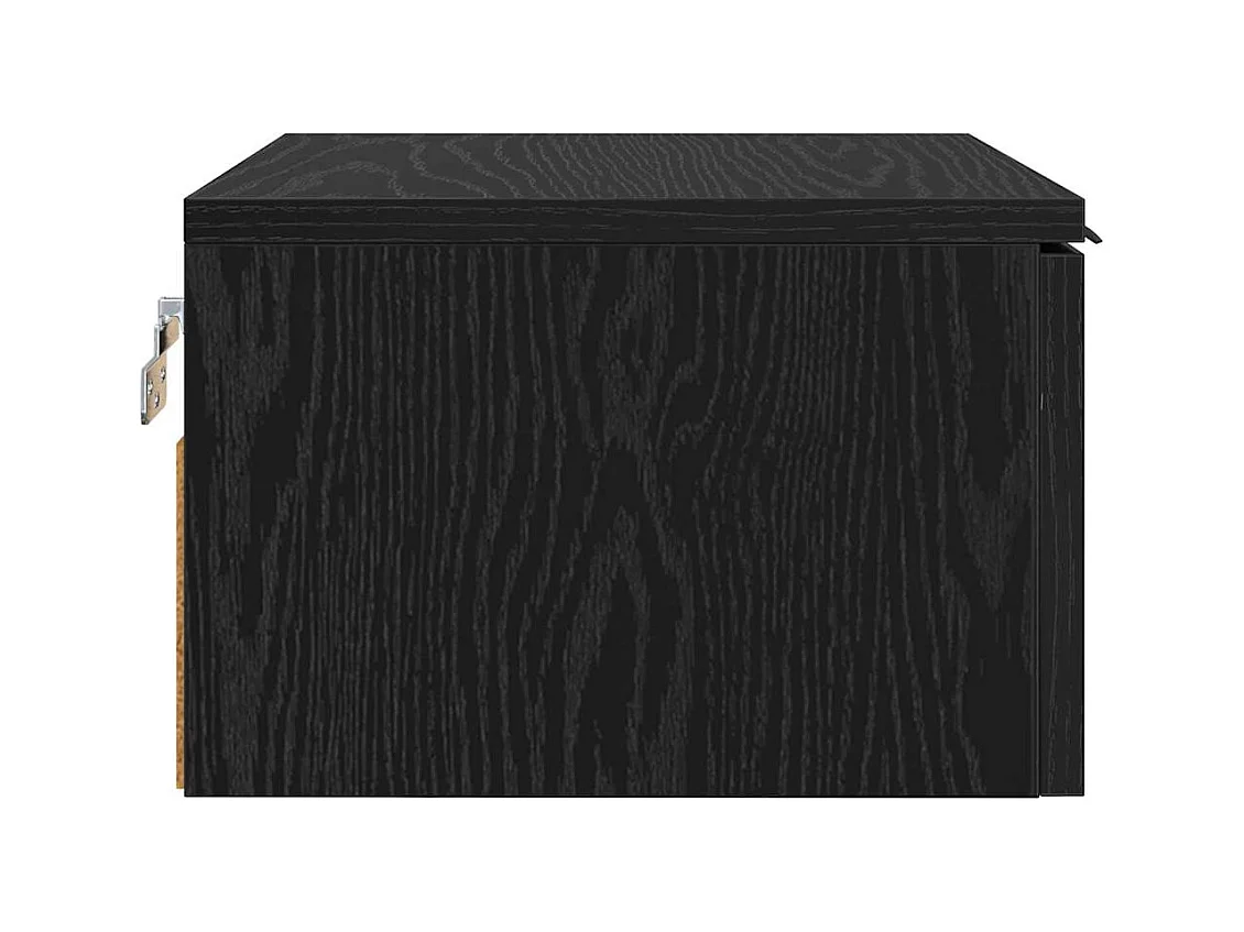 Comodino in rovere nero 34 x 30 x 20 cm in legno ingegnerizzato