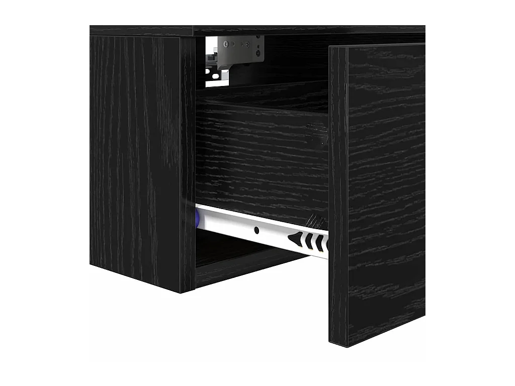 Comodino in rovere nero 34 x 30 x 20 cm in legno ingegnerizzato