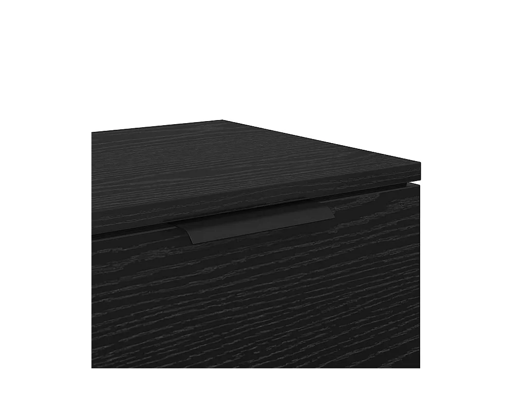 Comodino in rovere nero 34 x 30 x 20 cm in legno ingegnerizzato