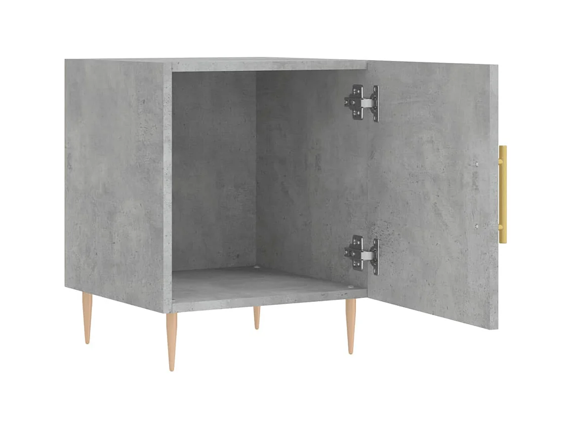 Mesitas de noche 2 piezas gris hormigón 40x40x50 cm madera de ingeniería