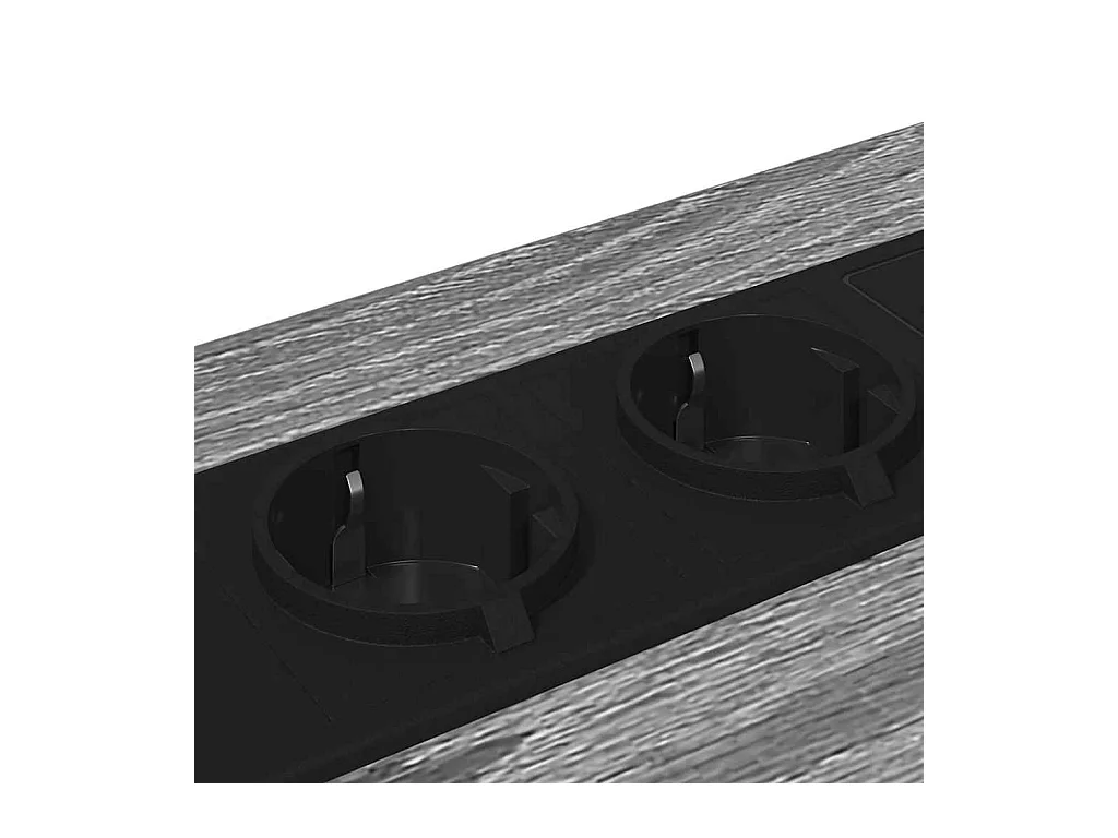 Mesita de noche de dos piezas en gris Sonoma con estación de carga