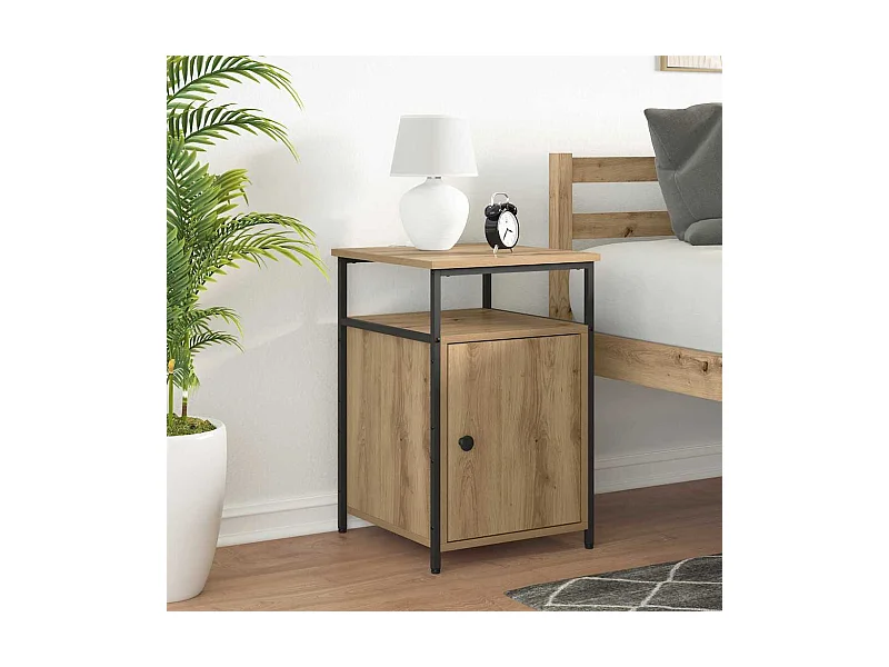 Comodino in rovere fatto a mano in legno ingegnerizzato