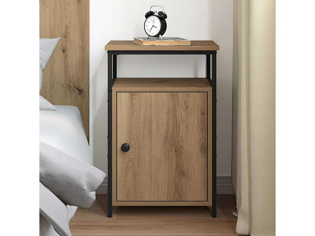Cabinet de chevet chêne artisanal Bois d'ingénierie