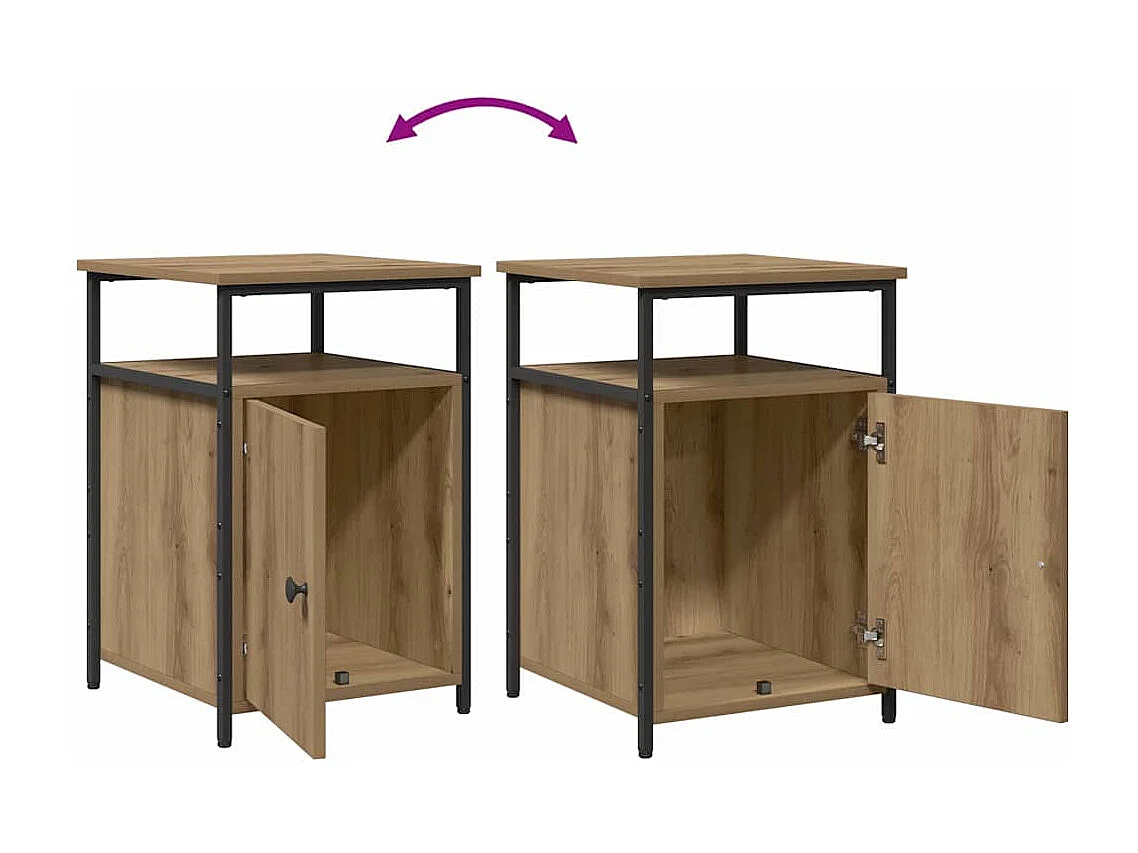 Cabinet de chevet chêne artisanal Bois d'ingénierie