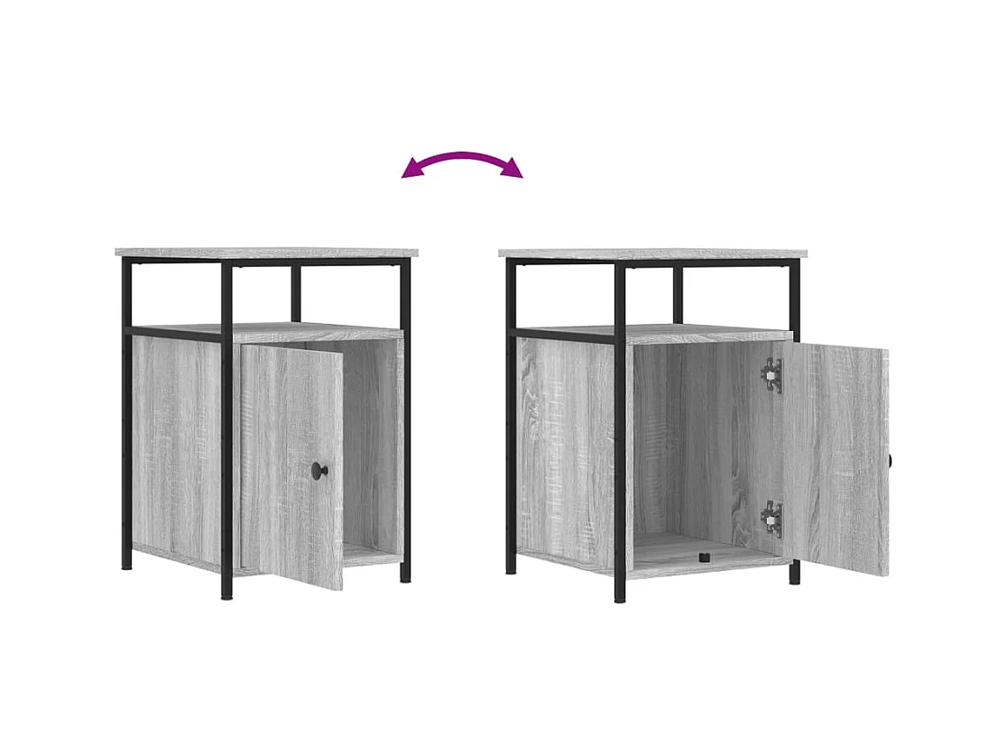 Mesitas de noche 2 piezas gris sonoma 40x42x60cm madera de ingeniería