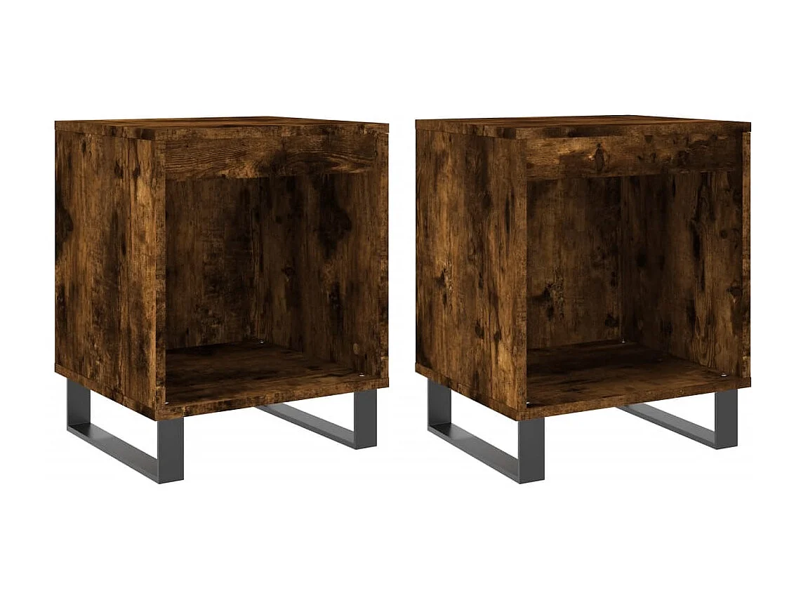 Tables de chevet 2 pcs chêne fumé 40x35x50 cm bois ingénierie