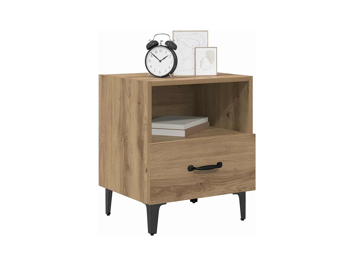 Nachtkastje 2 stuks handgemaakt eiken 40 x 35 x 47,5 cm