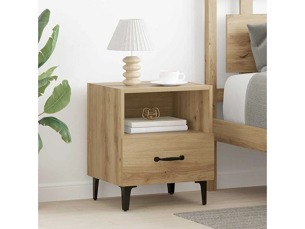 Cabinet de chevet 2 pcs chêne artisanal 40 x 35 x 47.5 cm