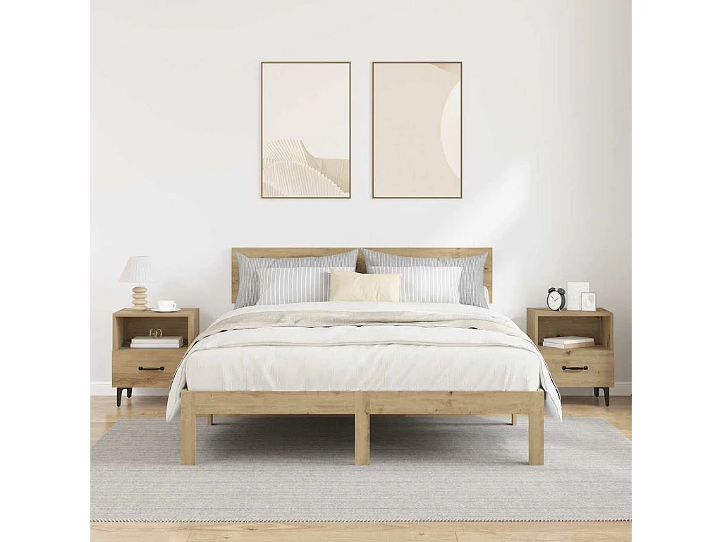 Cabinet de chevet 2 pcs chêne artisanal 40 x 35 x 47.5 cm