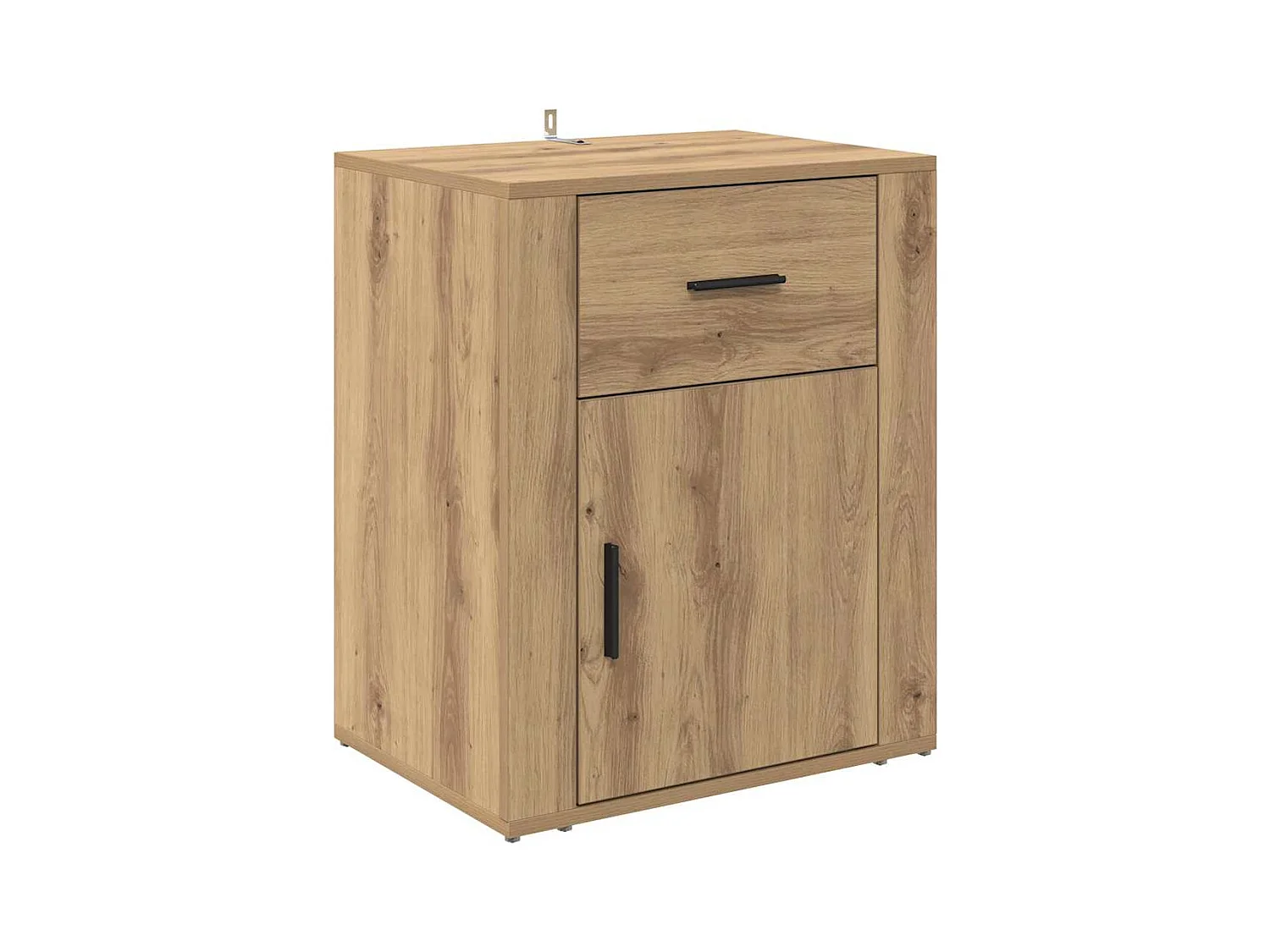 Mesilla de noche con cajón, roble artesanal, 50 x 36 x 60 cm