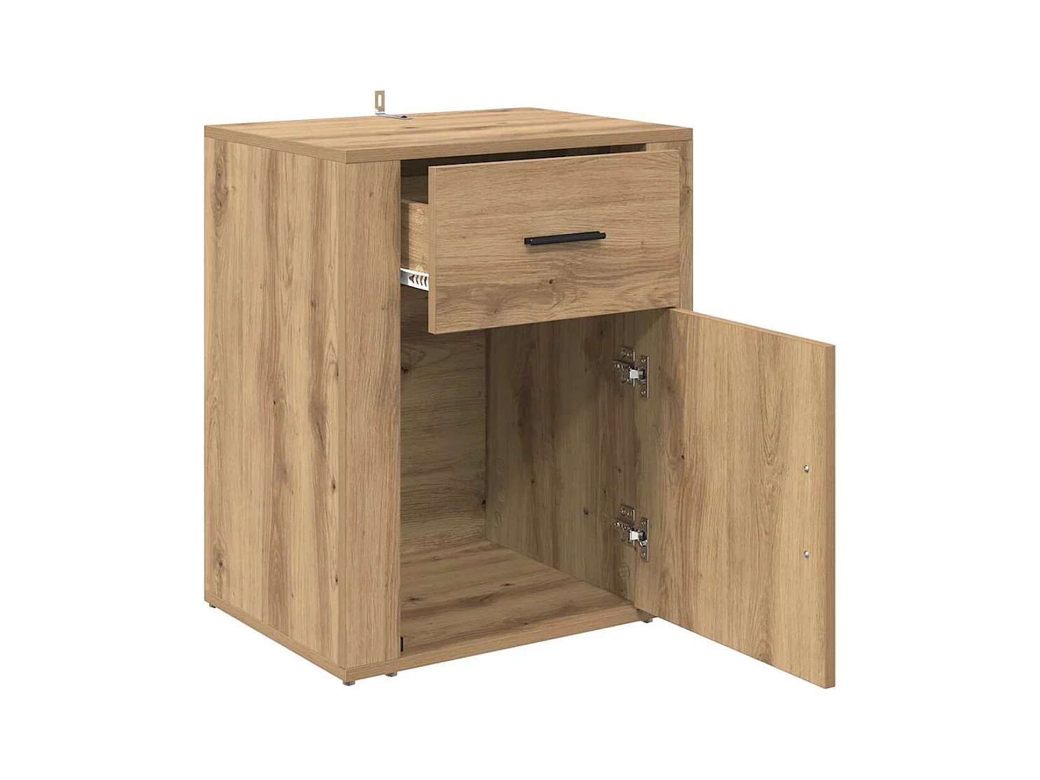 Mesilla de noche con cajón, roble artesanal, 50 x 36 x 60 cm