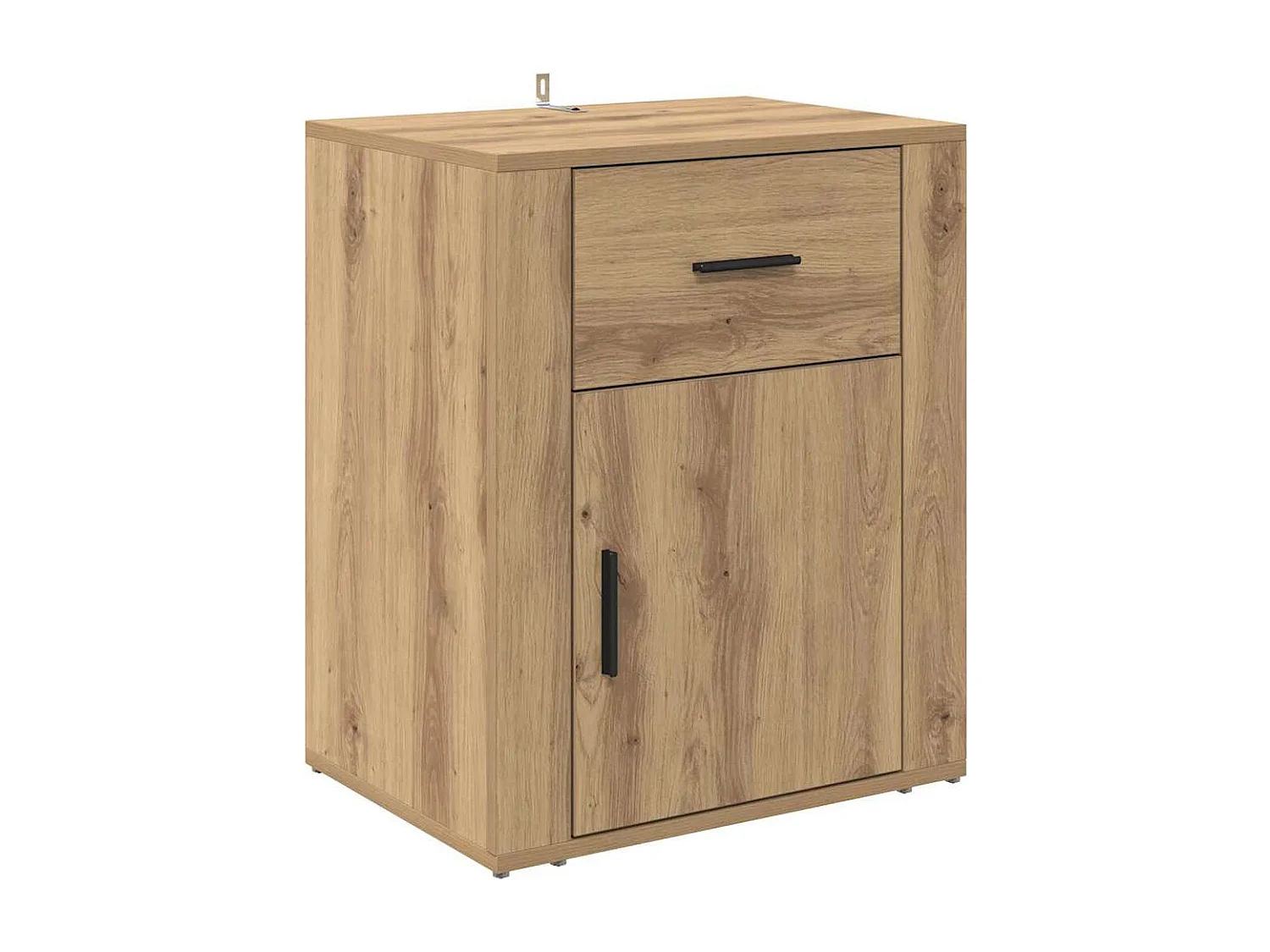 Cabinet de chevet avec tiroir chêne artisanal 50 x 36 x 60 cm