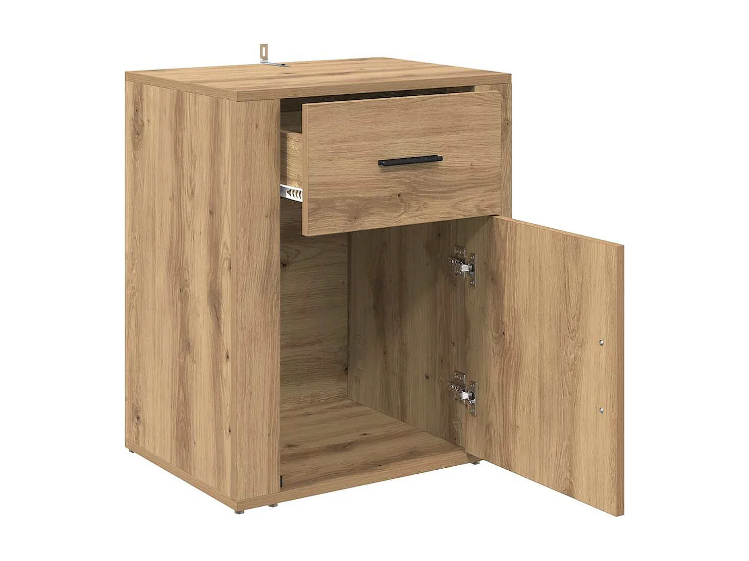 Cabinet de chevet avec tiroir chêne artisanal 50 x 36 x 60 cm