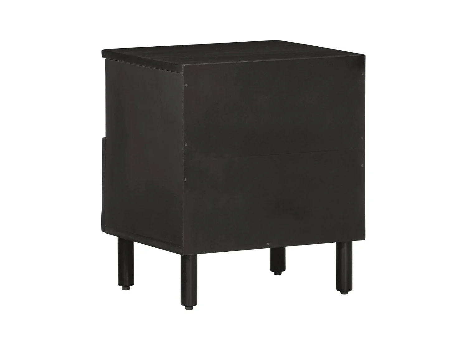 Comodino nero 40x33x46 cm in legno massello di mango