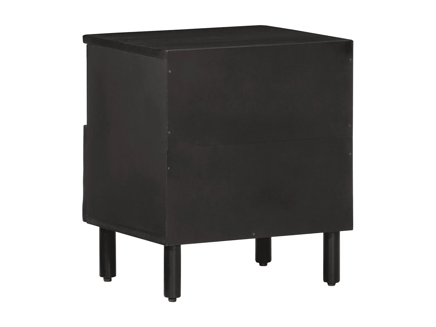 Table de chevet noir 40x33x46 cm bois de manguier solide