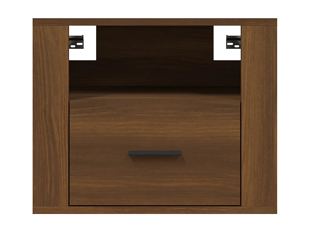 Comodino da parete Rovere marrone 50x36x40 cm