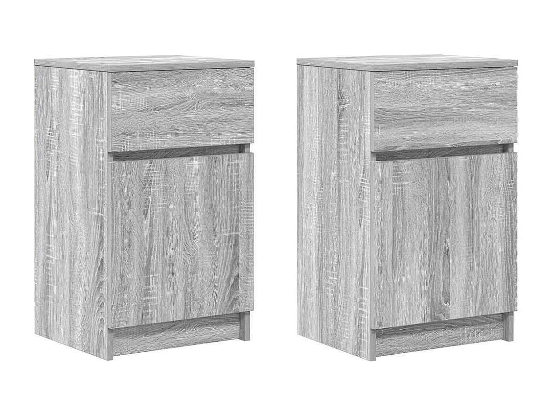 Tables de chevet 2 pcs sonoma gris 39x35x65cm bois d'ingénierie