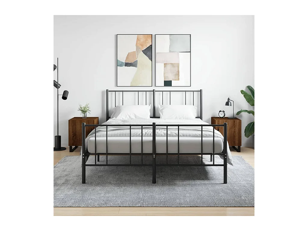 Mesitas de noche 2 piezas roble marrón 40x40x50cm madera de ingeniería