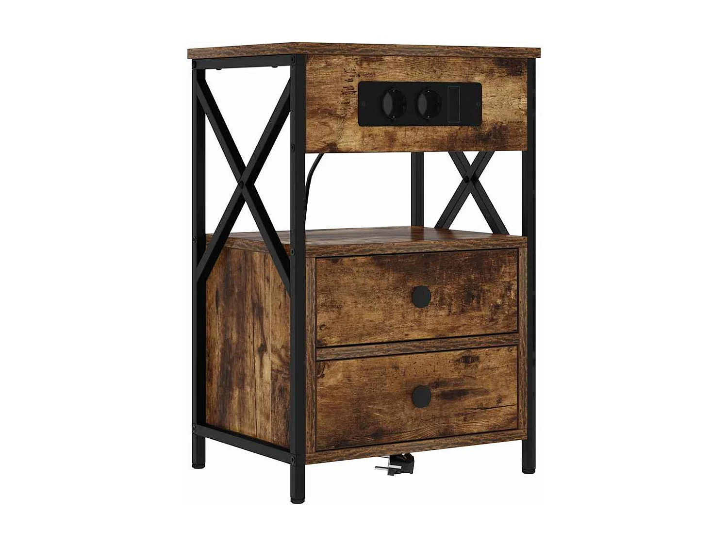 Cabinet de chevet avec tiroir 2 pcs Chêne fumé 40 x 31 x 60 cm