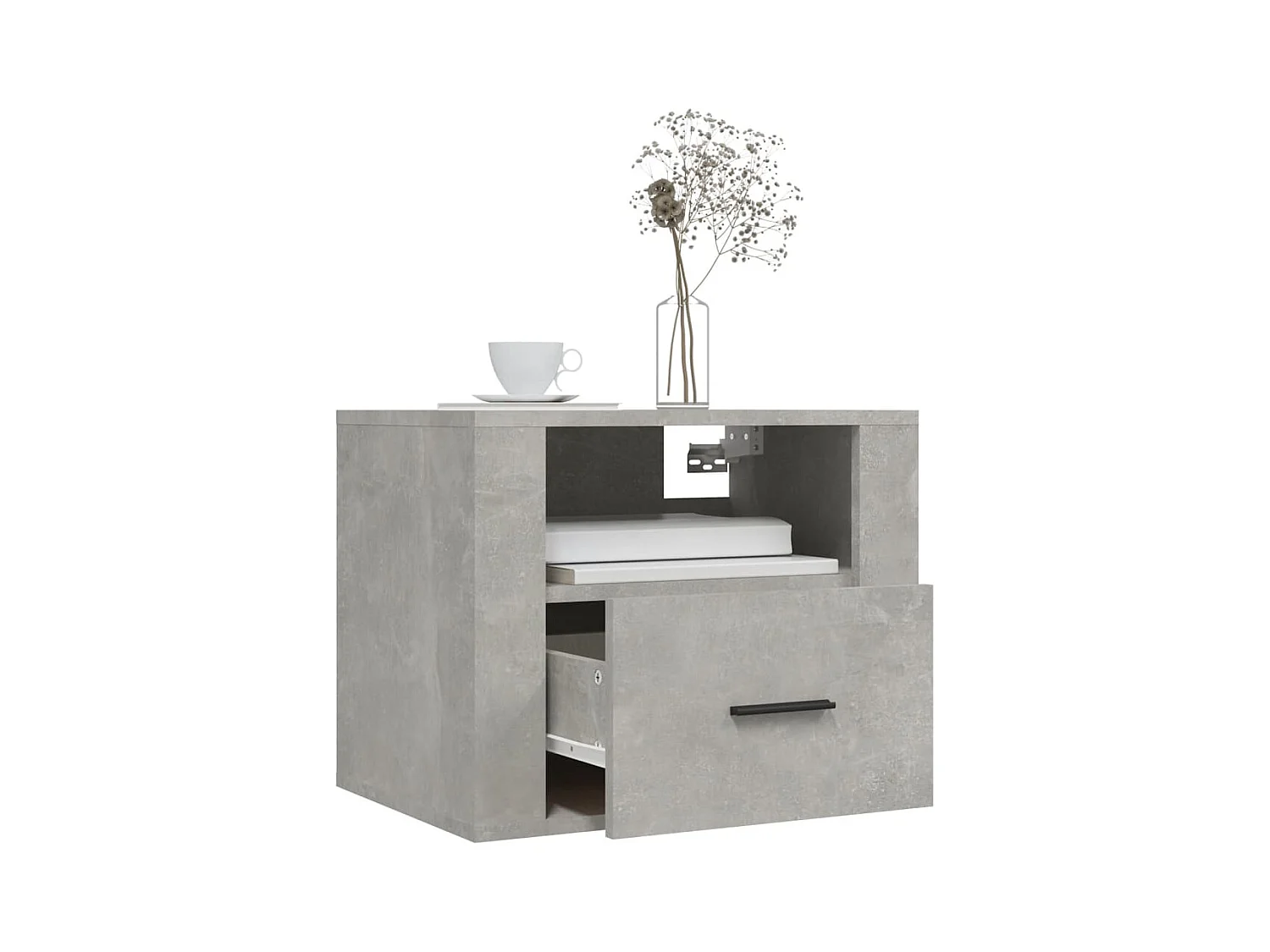 Mesitas de noche de pared 2 uds Gris hormigón 50x36x40 cm