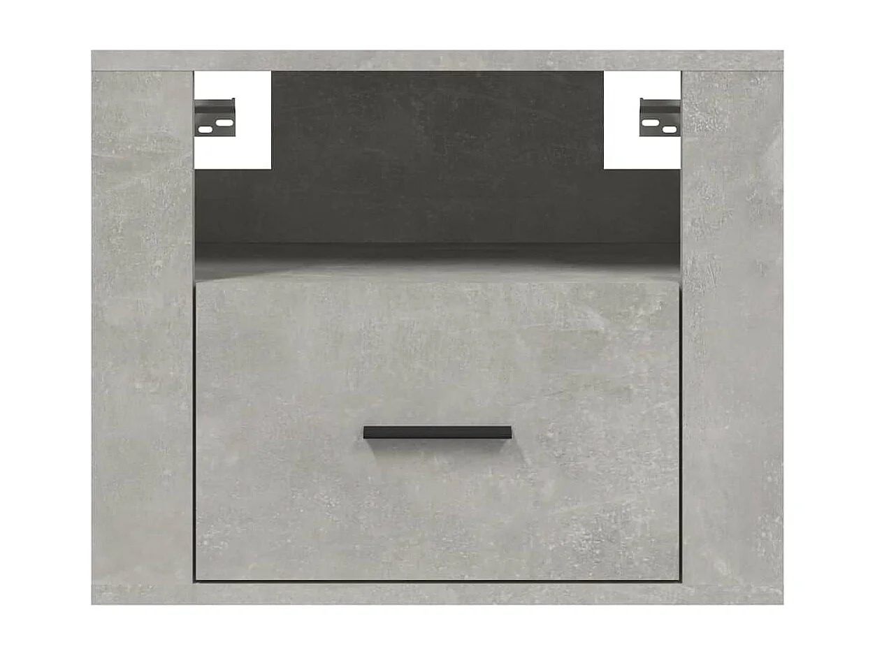 Comodini da parete 2 pz Grigio cemento 50x36x40 cm