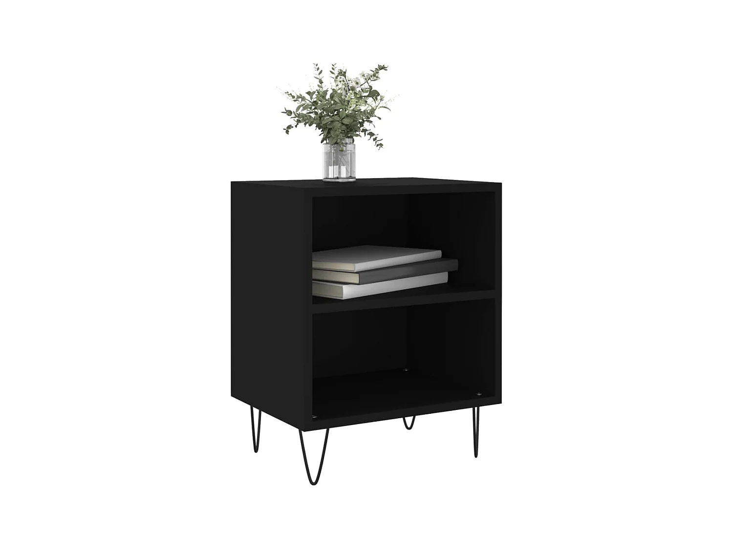 Nachtkastjes 2 stuks zwart 40x30x50 cm bewerkt hout