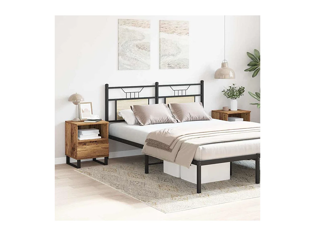 Tables de chevet 2 pcs vieux bois 40x35x50 cm bois d’ingénierie