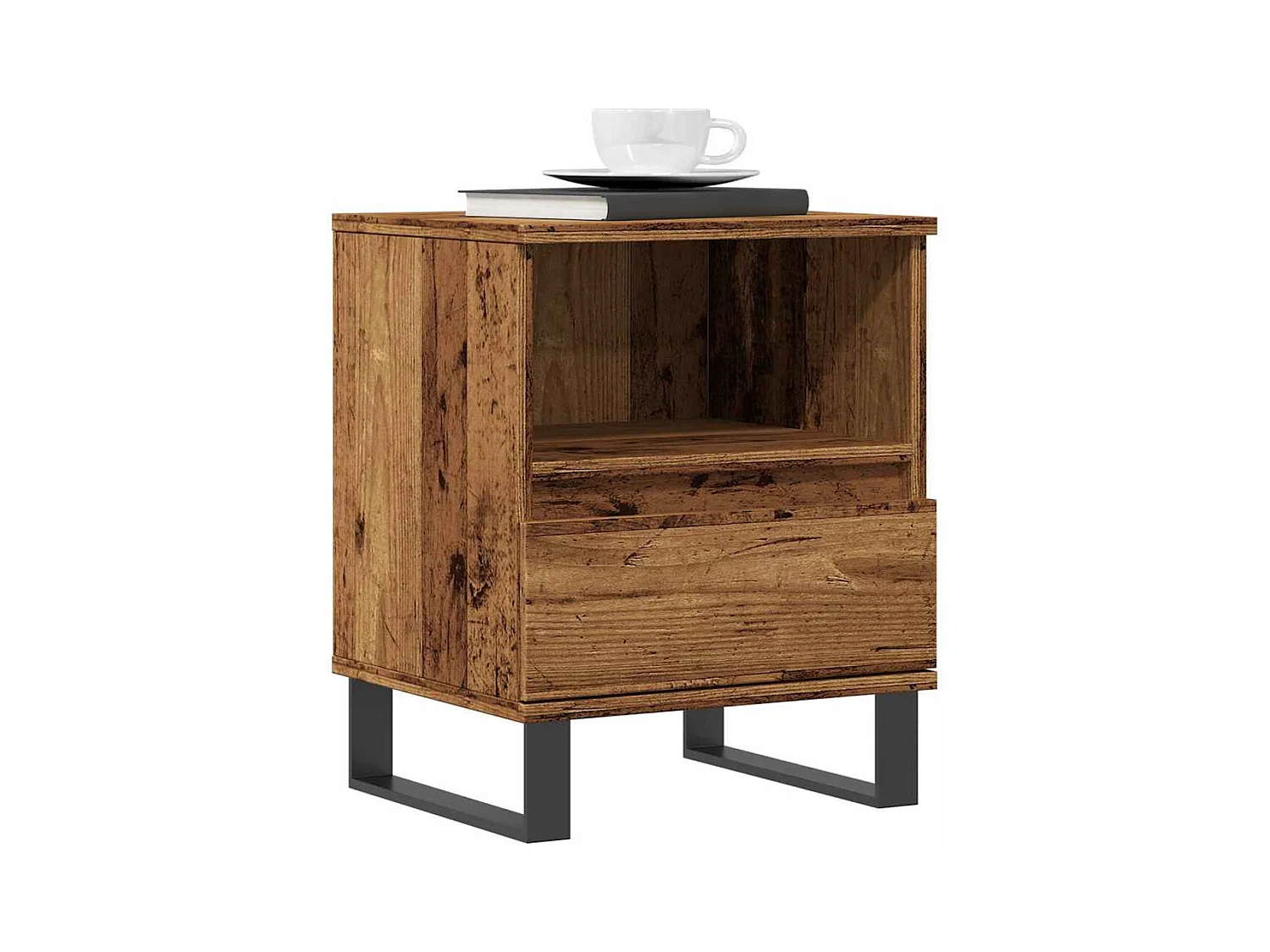 Tables de chevet 2 pcs vieux bois 40x35x50 cm bois d’ingénierie