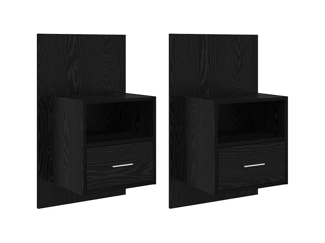 Mobile letto con cassetto 2 pezzi Rovere nero 48,5 x 32,5 x 80 cm