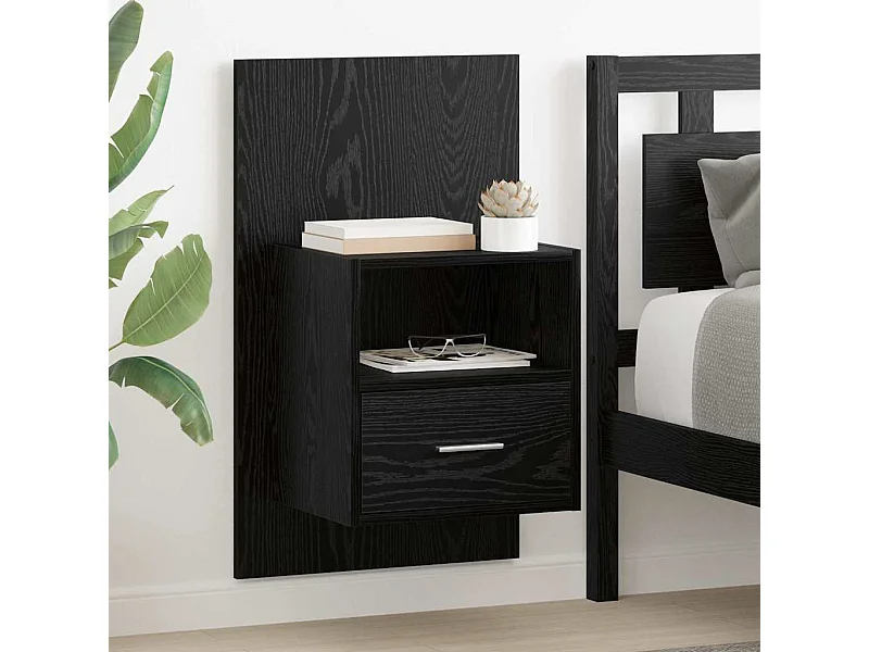 Mobile letto con cassetto 2 pezzi Rovere nero 48,5 x 32,5 x 80 cm