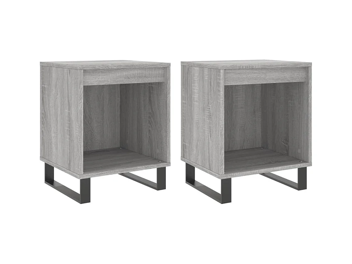 Mesitas de noche 2 piezas gris sonoma 40x35x50 cm madera de ingeniería