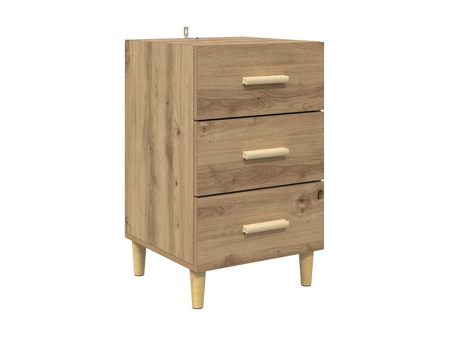 Cabinet de chevet avec tiroir chêne artisanal 40 x 40 x 66 cm