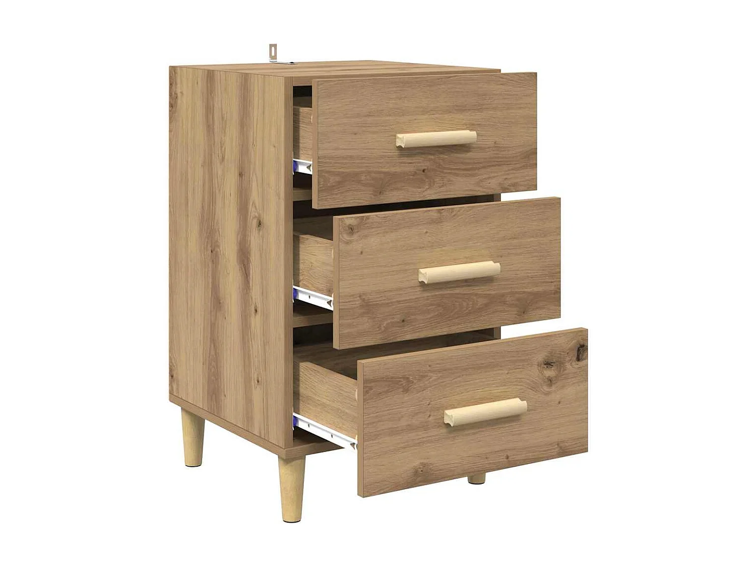 Cabinet de chevet avec tiroir chêne artisanal 40 x 40 x 66 cm