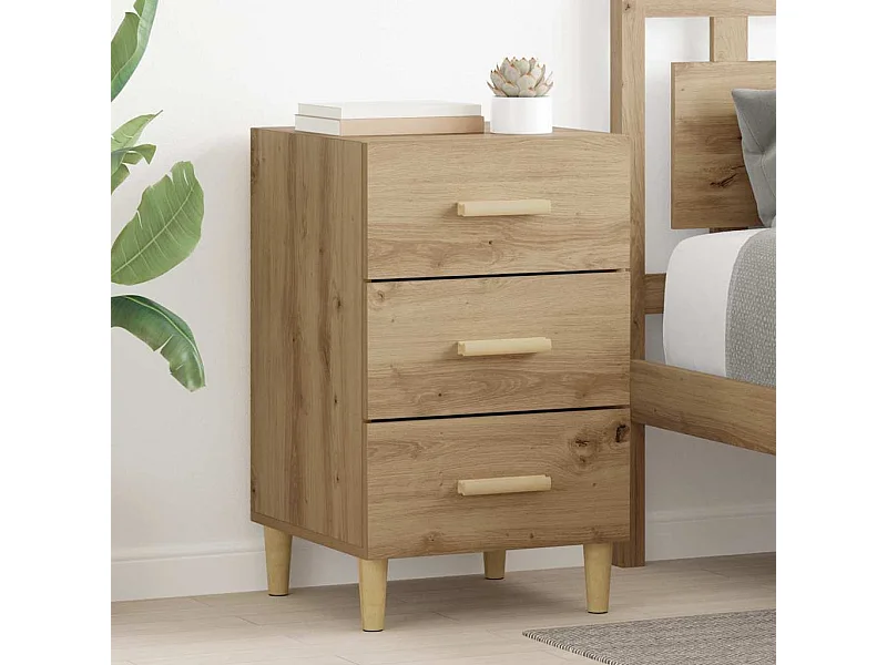 Nachtkastje met lade, handgemaakt eikenhout, 40 x 40 x 66 cm