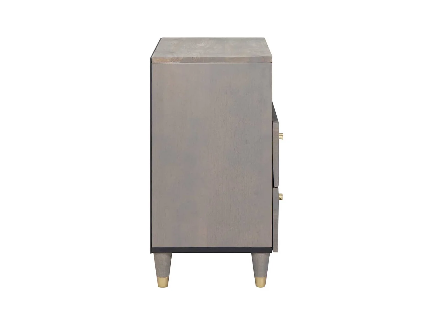 Mesilla de noche Gris 50 x 33 x 62 cm madera maciza de mango