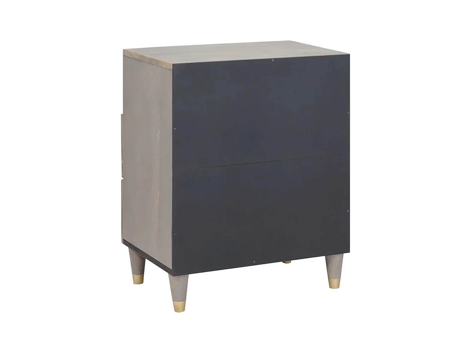 Mesilla de noche Gris 50 x 33 x 62 cm madera maciza de mango