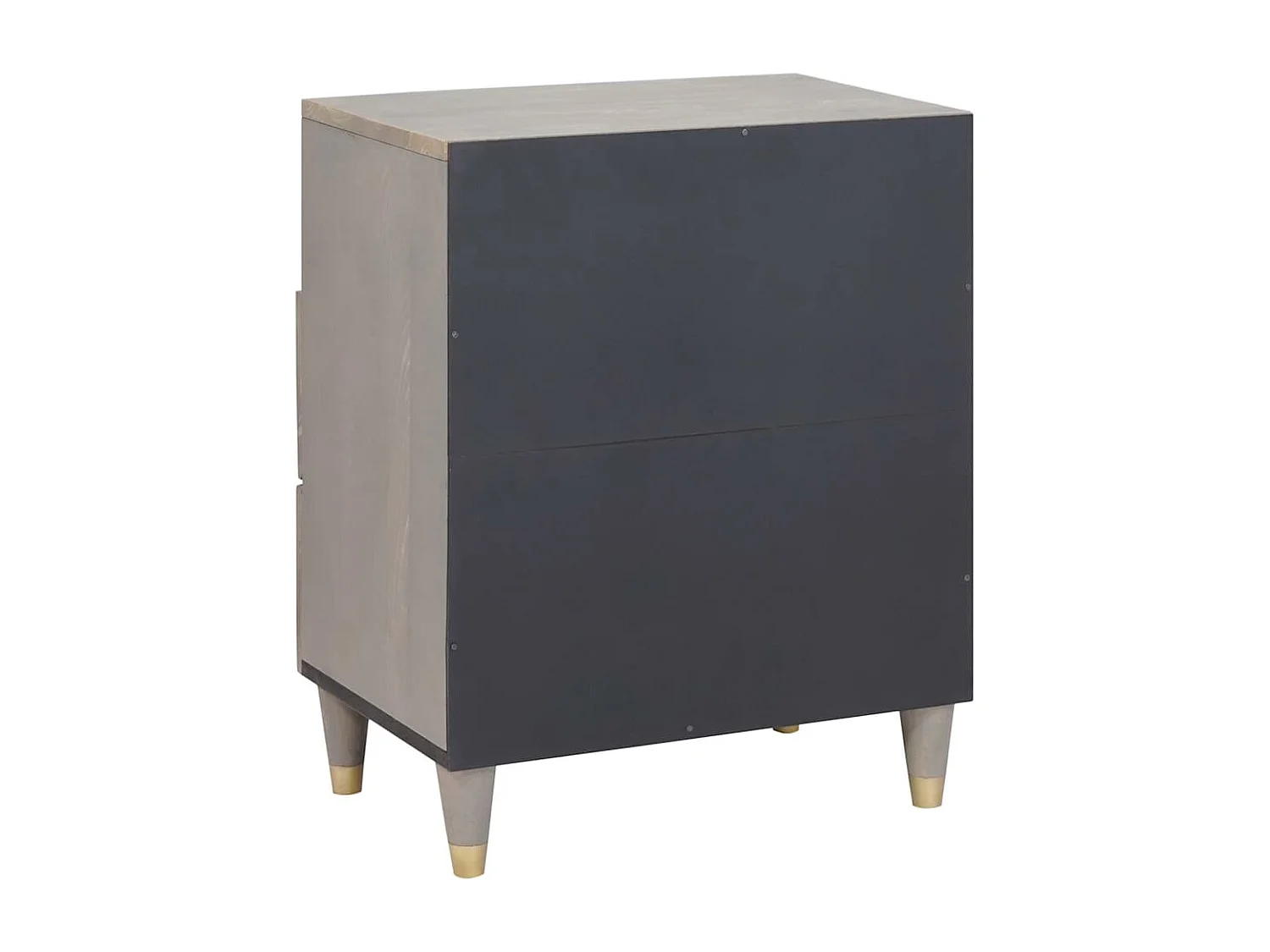 Cabinet de chevet Gris 50 x 33 x 62 cm bois de manguier massif