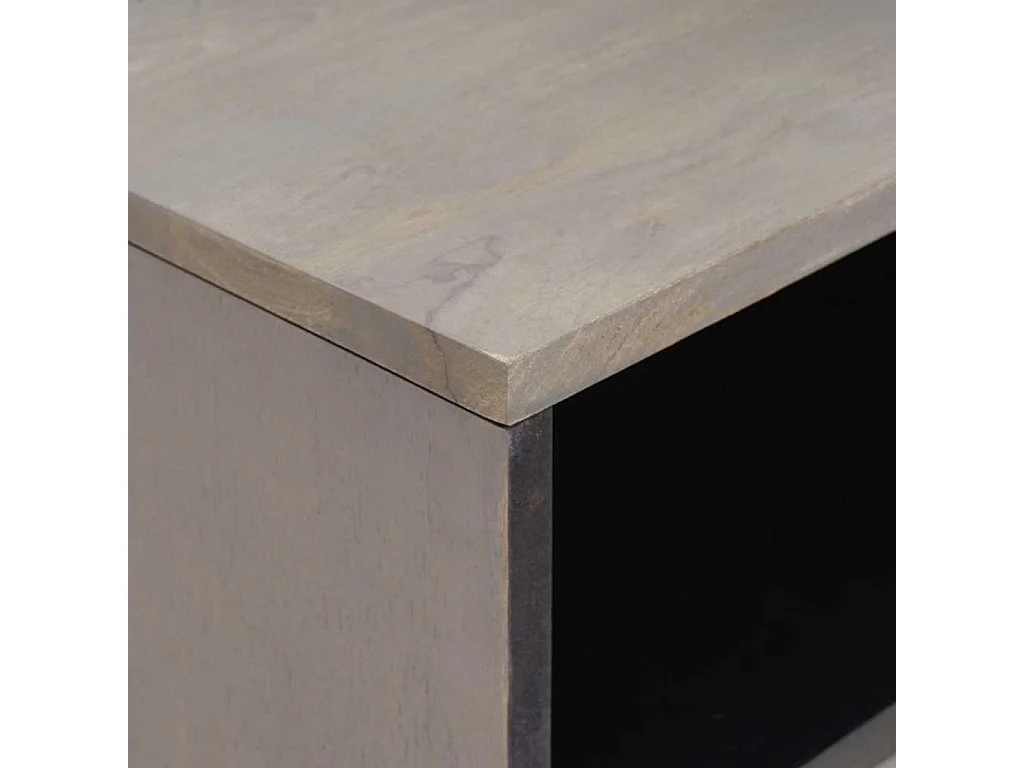 Cabinet de chevet Gris 50 x 33 x 62 cm bois de manguier massif