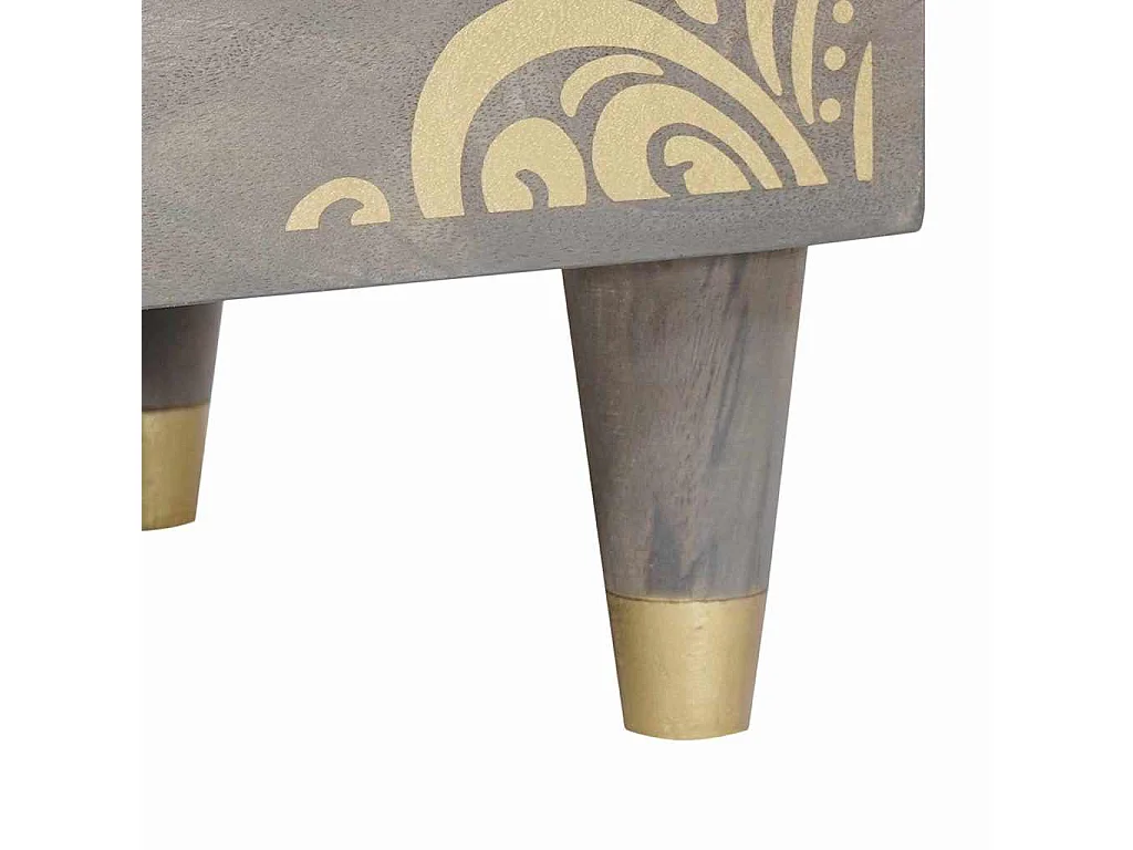 Cabinet de chevet Gris 50 x 33 x 62 cm bois de manguier massif