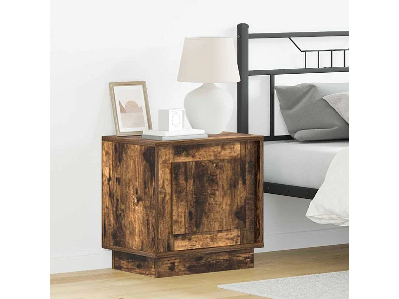 Comodino con 2 pezzi Rovere affumicato 44 x 34,5 x 45 cm