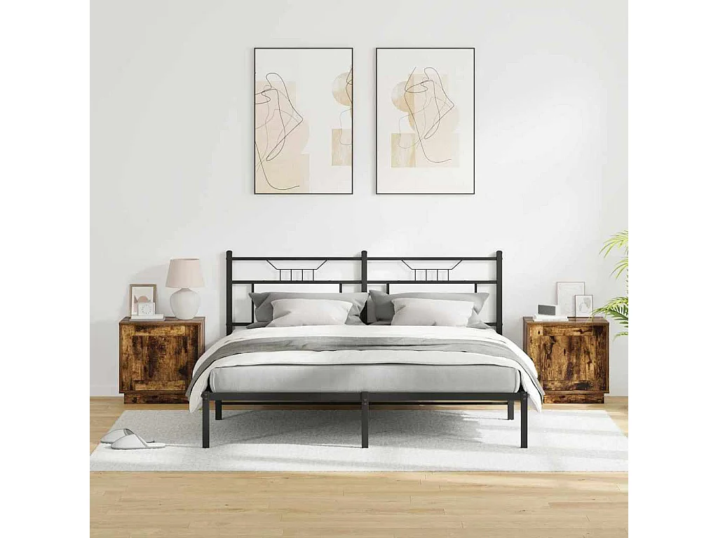 Cabinet de chevet avec 2 pcs Chêne fumé 44 x 34,5 x 45 cm