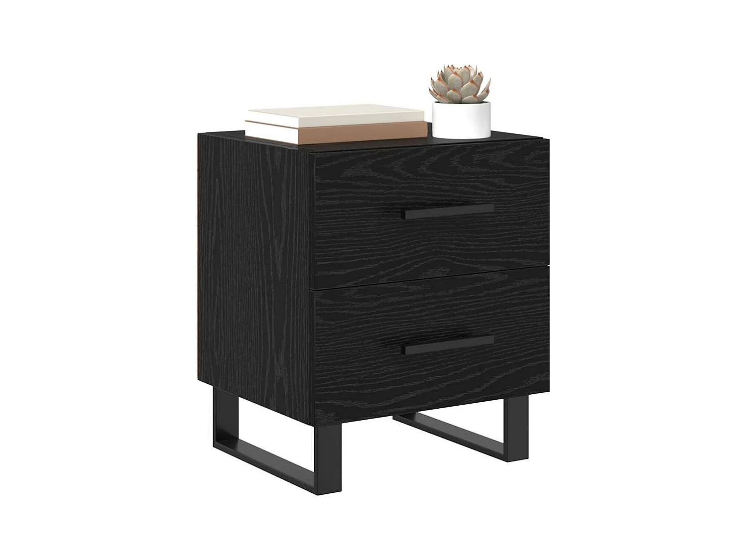Nachtkastje met lade Zwart eiken 40 x 35 x 47,5 cm