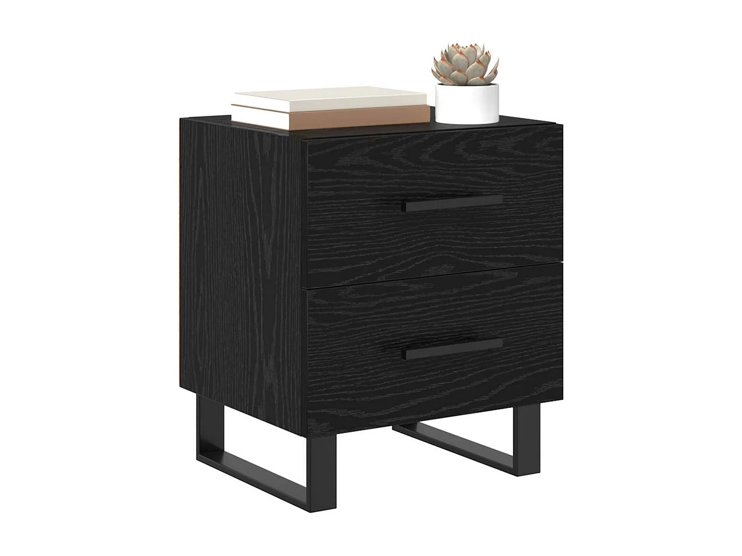 Mesilla de noche con cajón Roble negro 40 x 35 x 47,5 cm